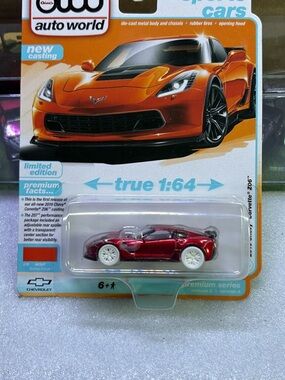 Auto World 1:64 Chevrolet Corvette Z06 CHASE! Red Die-Cast Car